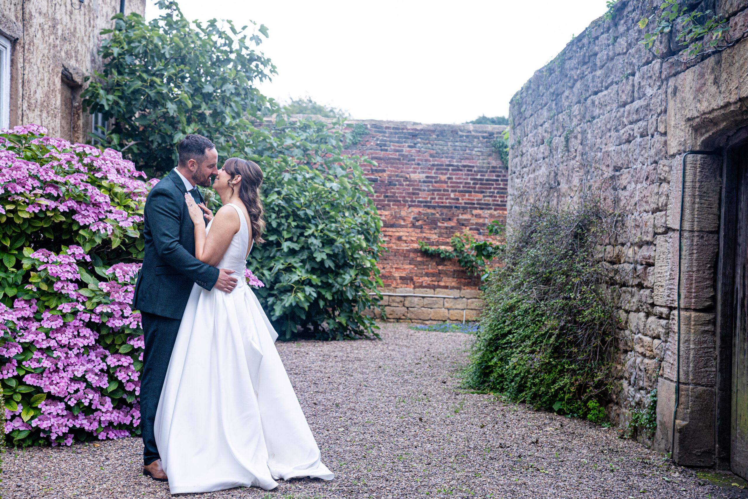 South Yorkshire wedding venue portraits in the gardens