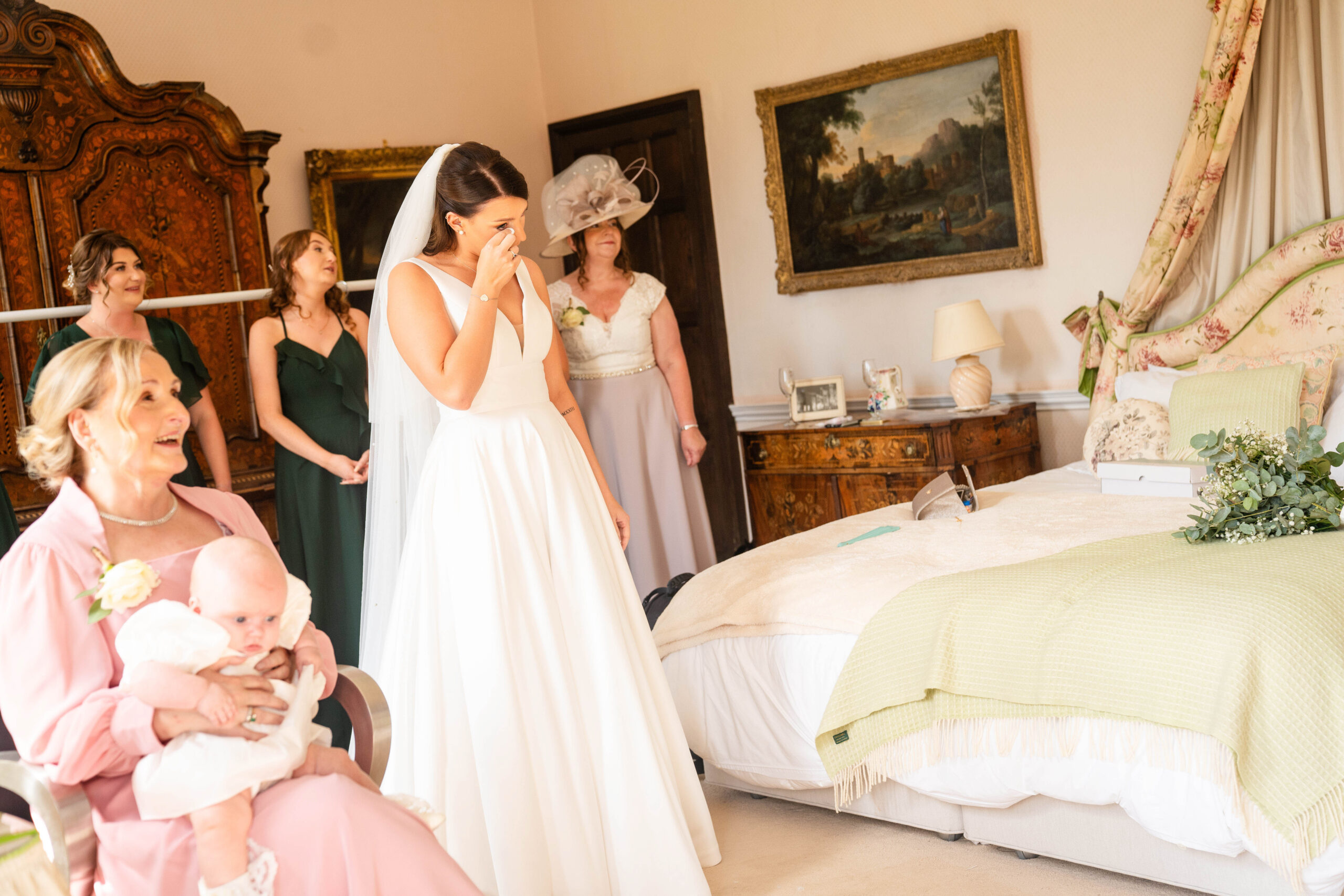 First look moment captured by Hooton Pagnell Wedding Photographer 