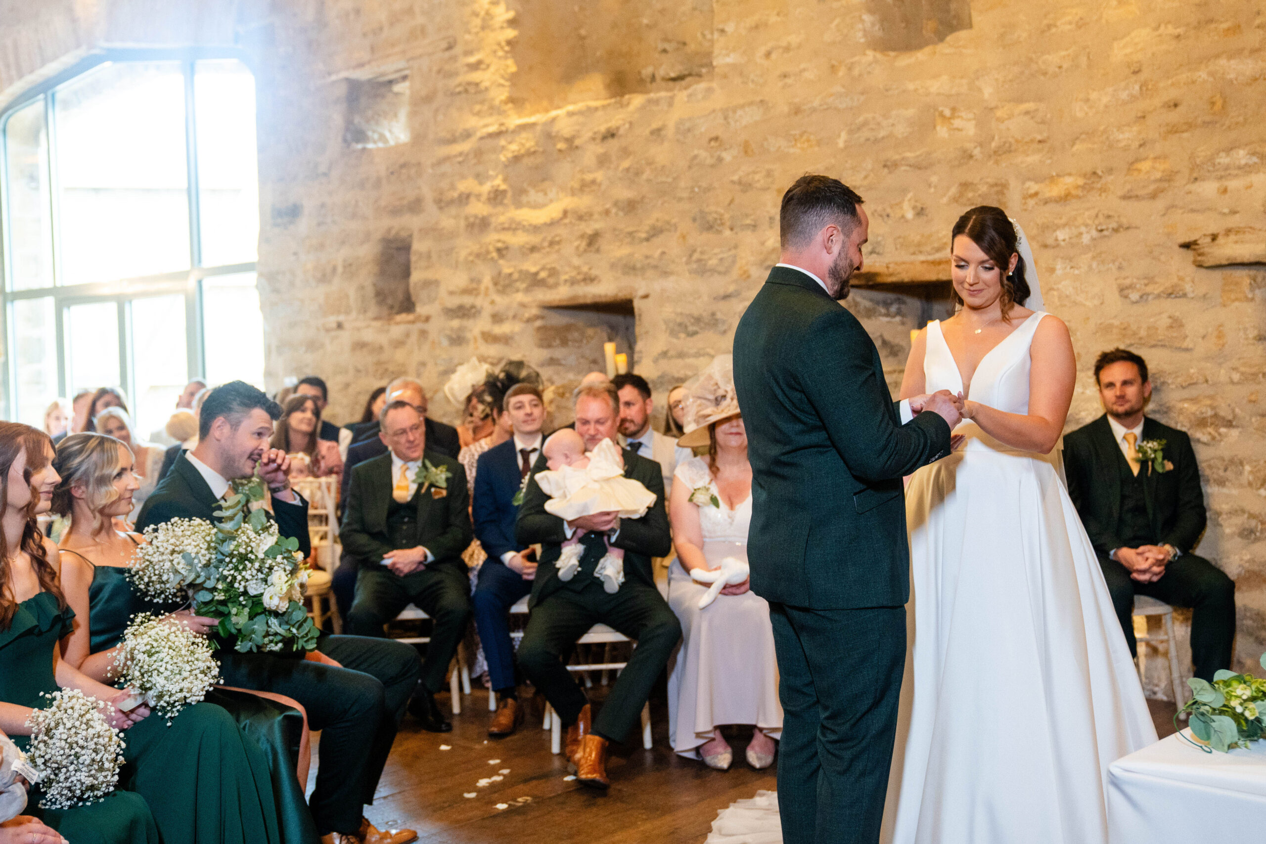 Barn ceremony at Hooton Pagnell barn venue captured by Hooton Pagnell Wedding Photographer 