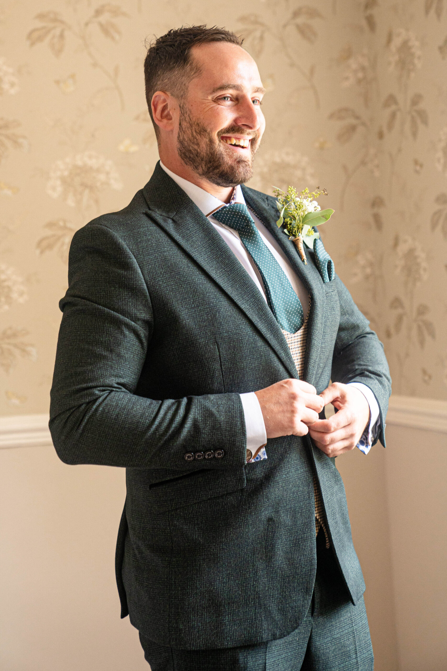 Groom getting ready captured by Hooton Pagnell Wedding Photographer 