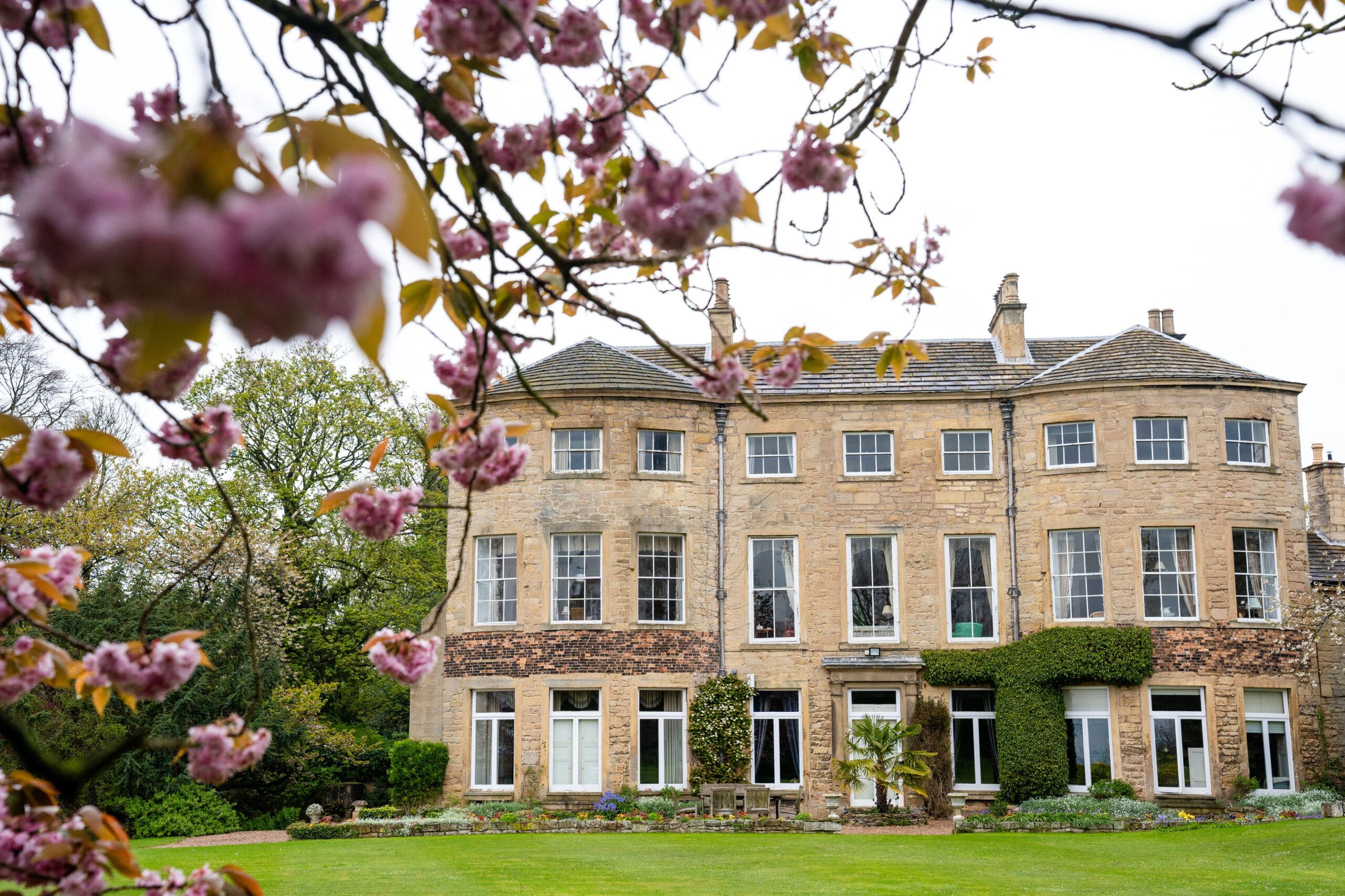 The front of Hooton Pagnell Hall captured by Hooton Pagnell Wedding Photographer 